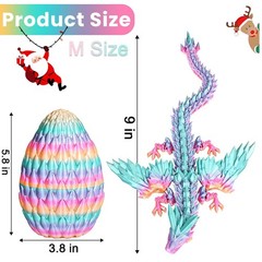 3D Printed Dragon Eggs with Articulated Fly Dragon Inside, Collectible Figuri…