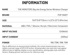 LABUBU Big Into Energy Wireless Phone Charger POP MART Monsters NEW IN BOX ✨