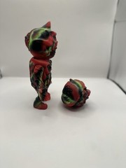 Mishka Glow in Dark Bootleg Kaiju Red Green Sofubi Soft Vinyl Figure Rare Color!