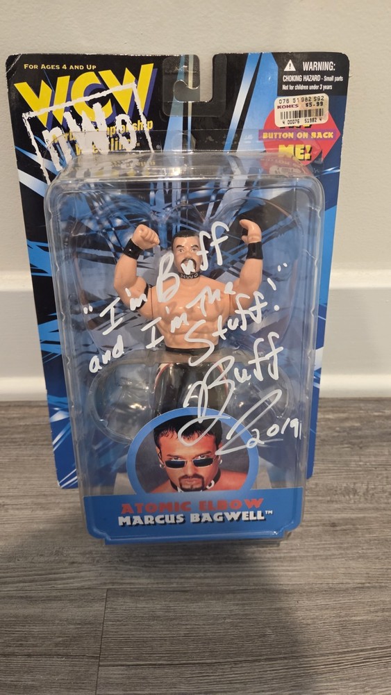 Buff Bagwell Signed WCW nWo Atomic Elbow Figure Marcus Bagwell 2019