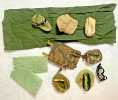Action Figure Lot of 45 Vtg Doll Clothing Boots Helmets Hats | GI Joe + Other
