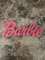 Barbie Style Logo sign decor ~6in