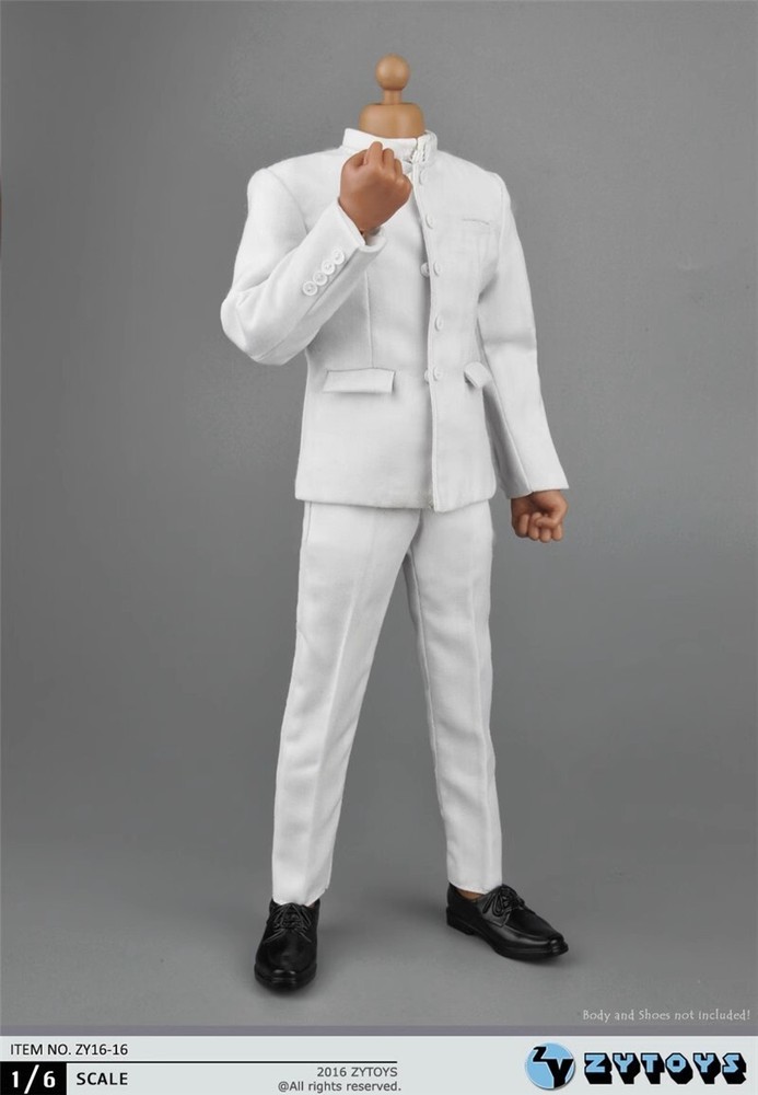 ZYTOYS ZY16-16 1/6 White Suit Pants Clothing Set for 12 ” Male HT Figure Body