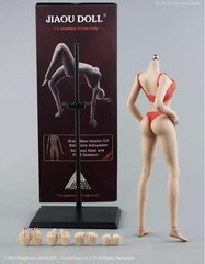 JIAOU DOLL 1/6 FEMALE SEAMLESS MEDIUM Bust suntan Figure Body REMOVABLE FEET