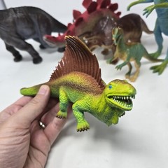 8 Vintage Dinosaur Mixed Figure Lot Multiple Sizes Species Colors Toy Plastic
