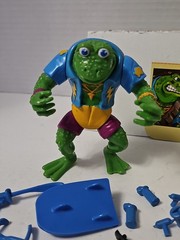 Vintage TMNT Genghis Frog 1989 100% COMPLETE & BIOCARD MINT COND. GREAT JOINTS