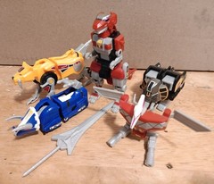 Bandai SMP Super Minipla Zyuranger MMPR Megazord & Dragonzord Complete