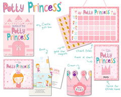 Potty Princess Training Set – Multicolor, 3-Piece Adjustable Set – Magnetic Pott