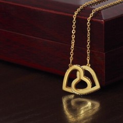 Gift for Wife from Husband, Interlocking Heart Necklace