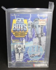 1984 GoBots Crasher (White) MOC Figure – No Safety Info – AFA 85
