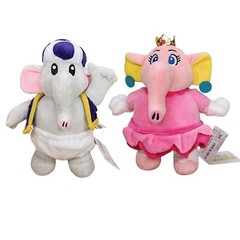 2X Elephant Princess Peach Blue Toad Super Mario Bros Wonder Plush Toy Figure 8″