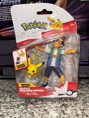 Pokémon Ash Ketchum Pikachu Battle Ready Figure 5″ Jazwares Deluxe 2022