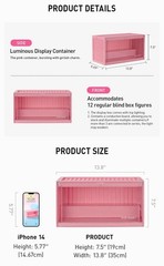 Authentic POP MART Luminous Display Container Box White – Pink Stackable Lightup