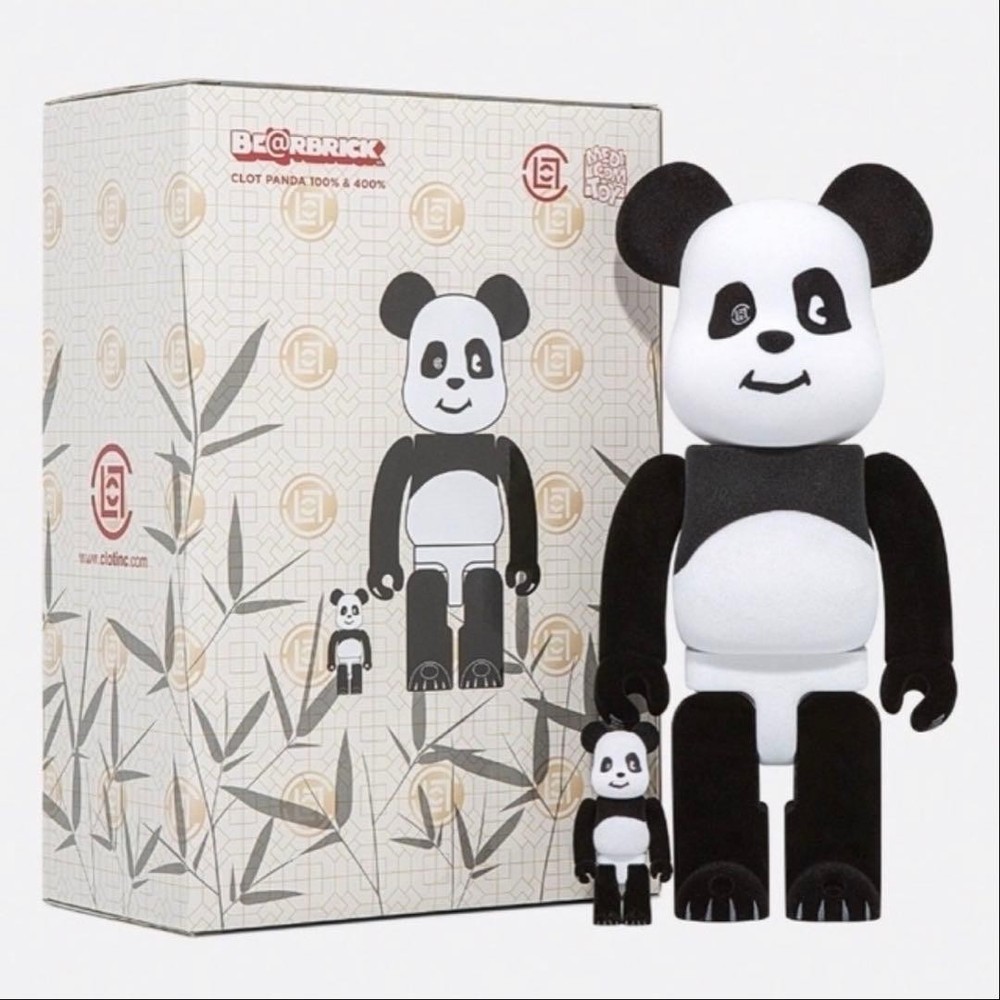 CLOT Medicom Toy BEARBRICK Panda 100% 400% Set Clot Panda Figure