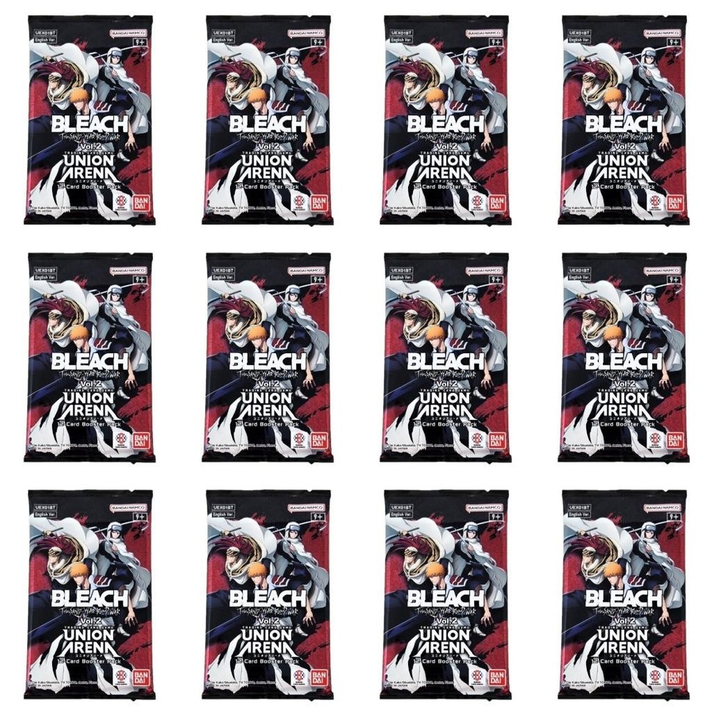 Bleach Vol 2 Union Arena Trading Card Game – Lot of 12 New Booster Packs