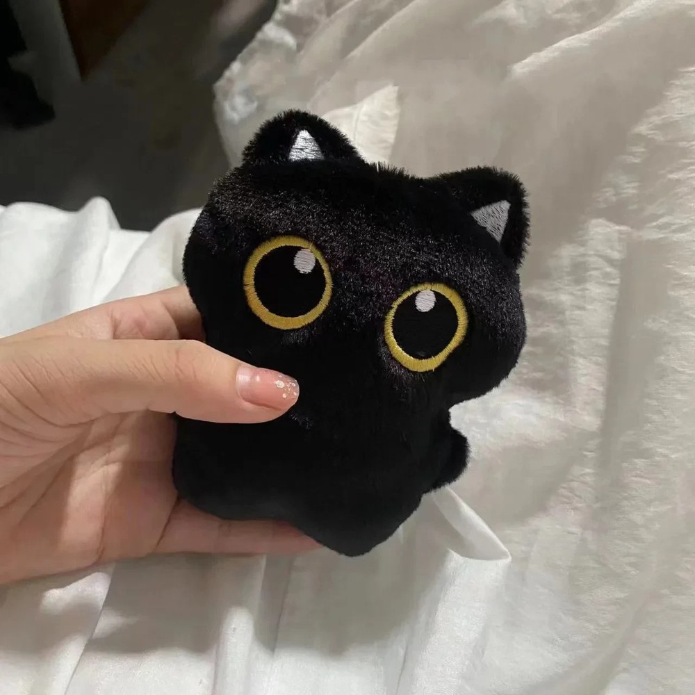 10cm Cute Black Cat Plush Toy Doll Small Pendant Cuddly Pillow Cushion