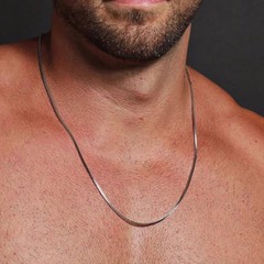 1/2/3MM Thin Chain Necklace for Men,Stainless Steel Square Box Chain Link