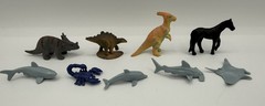 Lot Of Plastic Rubber Metal Dinosaur Shark Figures ANIMALS & OTHER Toys Vintage