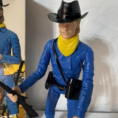VTG Marx General Custer Fort Apache Fighters Movable w/ Box Accessories 90% VG
