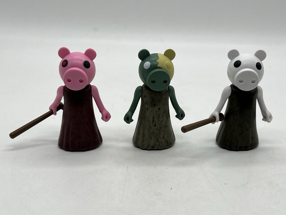Roblox Piggy Rolling Action Figure Lot of 3 Pink Piggy, Zompiggy & Memory Piggy