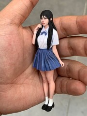 Painted 1/16 1/18 1/12 Asia Student Girl Uniform Statue Dispaly For Cars Vehicle
