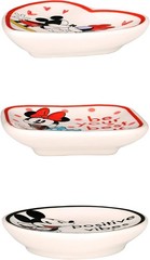 Disney Mickey and Minnie Multicoloured Ceramic Gift 3 piece Boxed Trinket Tray S