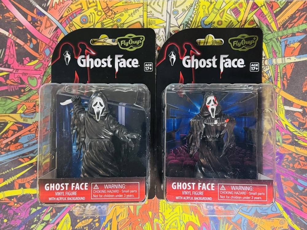 SCREAM Ghost Face CultureFly Fly Guys Vinyl Figure with Theater Background Lot 2