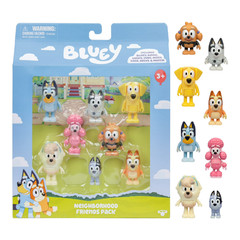 Bluey Neighborhood Friends 8 Pack, 2-2.5 Inch Articulated Figures, Toys for Kids