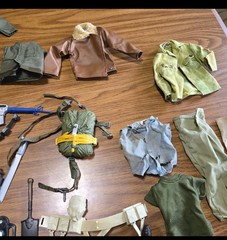 HUGE LOT of VINTAGE GI Joe clothes accessories weapons 108 Pieces