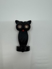 Vintage Owl Call Whistle Toy Plastic Resin Black Whistle