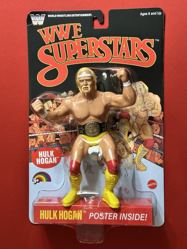 WWE LJN Superstars Hulk Hogan Rare Chase Black Retro Card New with Poster!