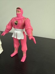 1995 Mighty Morphin Ninja Ranger Pink And White Action Figures Vintage