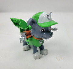 Paw Patrol Air Rescue Rocky Action Pup Figure Green Gray Spring Action Pack