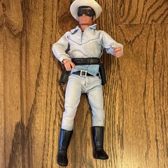 1973 Gabriel/Marx Lone Ranger Figure + Horse (Missing 1 Pistol)