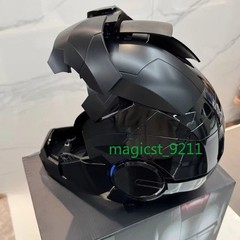 Full Black Iron Man 1:1 MK5 Jarvis Deformable Voice Control Wearable Helmet Mask