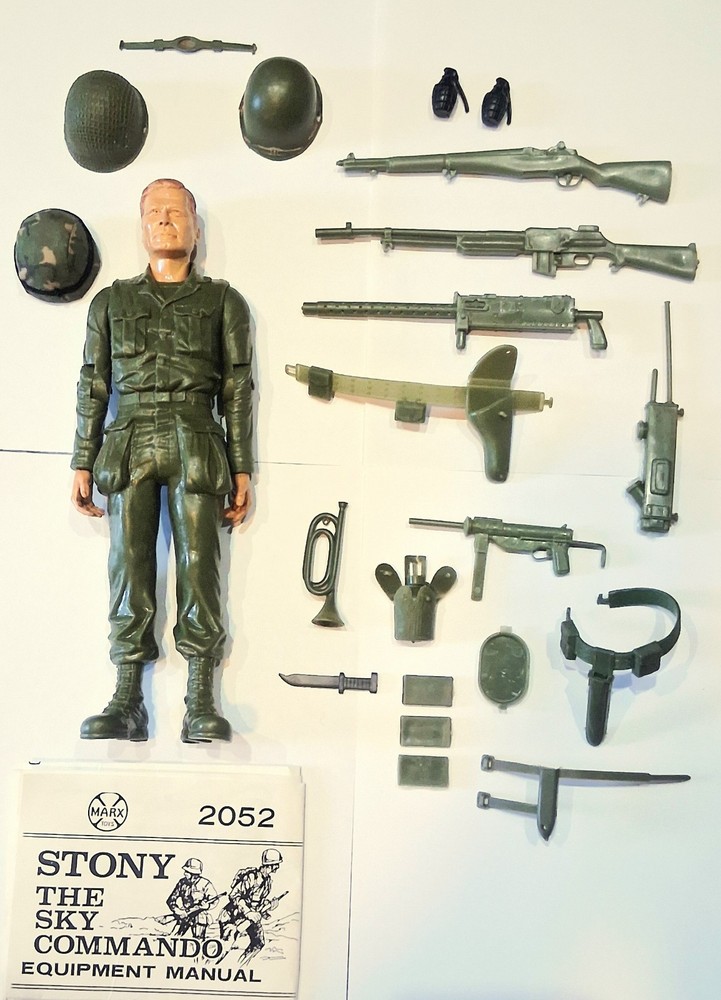 VTG Marx Stony Stonewall Smith 12″ 1/6 Army Action Figure w/Accessories & Manual