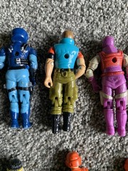 1980’s Lot Of 12 Full Figures 2 For Parts. Lanyard Cobra Light Foot, Skidmark