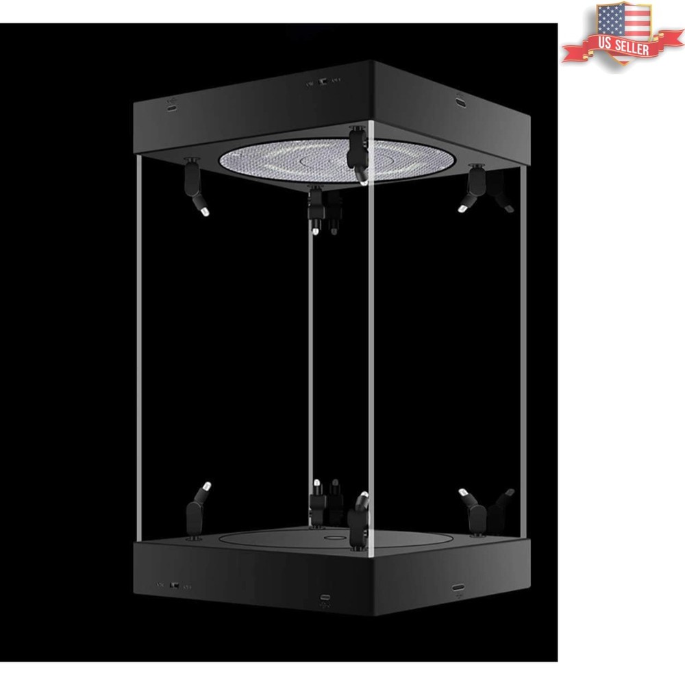 1/6 Action Figure Display Box LED Spotlight with Rotating Base Black, Interna…