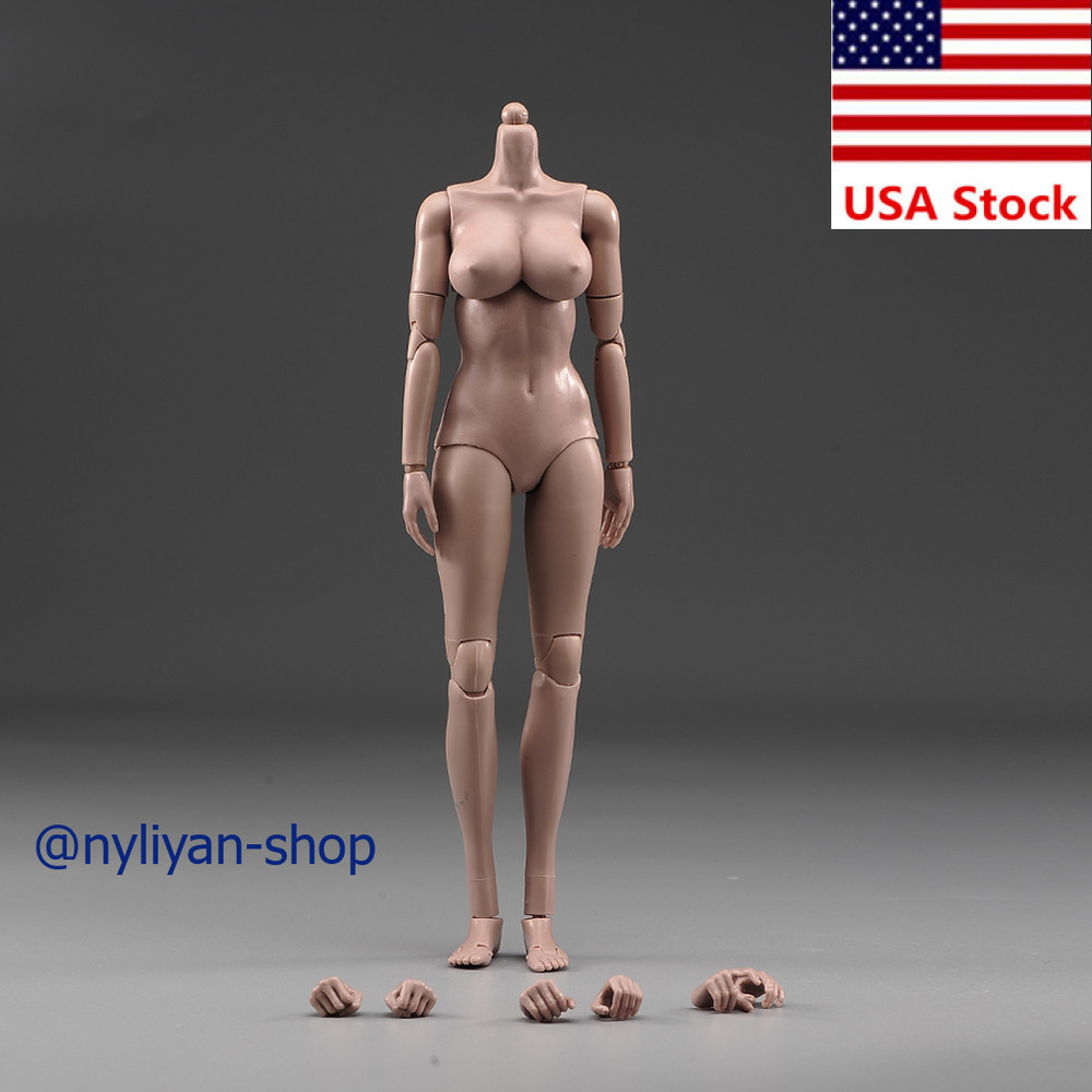 1/6 Female Suntan Super Huge Chest Flexible Girl Body 12”Figure Model Toy