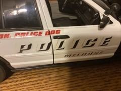 1/18 Melrose K-9 Black And White Police Car By MOTOR MAX •Discontinued• RARE