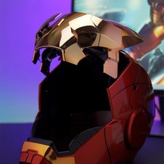 USA! AUTOKING 1:1 Iron Man MK5 Helmet Mask Wearable Voice-control Golden Helmet