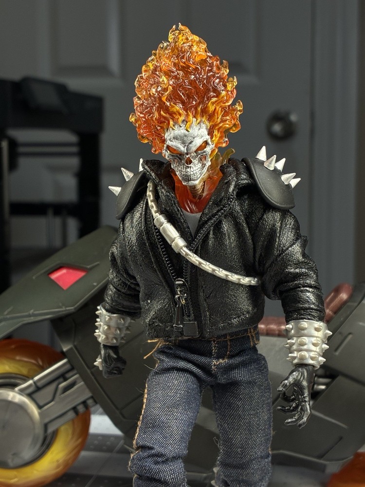 CUSTOM (PAINTED) ML Ghost Rider Headsculpt (READ DESCRIPTION)