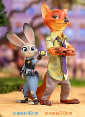 New GONG X Zootopia Cartoon Action Figure Toy Gift Judy and Nick Wilde Set