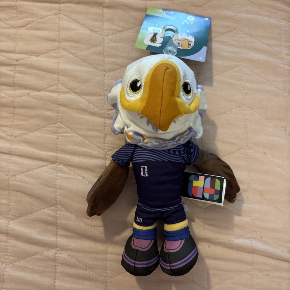 Jazwares FIFA® World Cup 2026 USA 8” Plush Official Clutch™ Bald Eagle NWT