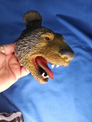 7 Vintage Rubber Hand Puppets Lot Animals Dragons Bears Dinosaur Alligator SOFT