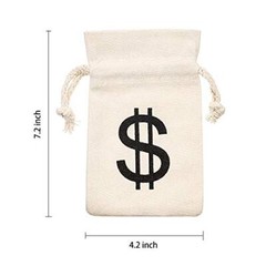 24 Pack Dollar Sign Drawstring Bag for Halloween Party Favors Cowboy Cosplay