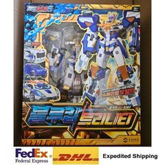 Metal Cardbot W BLUE COP TRINITY Transforming Police Car Robot + Express