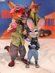 New GONG X Zootopia Cartoon Action Figure Toy Gift Judy and Nick Wilde Set