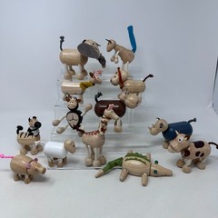 Animalz Wooden Bendable Animal Figures Lot Elephant More Set of 13