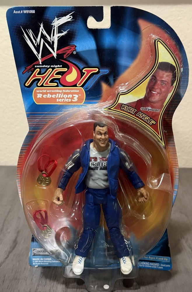 WWF WWE Sunday Night Heat Kurt Angle Rebellion Series 3 2001 NIB